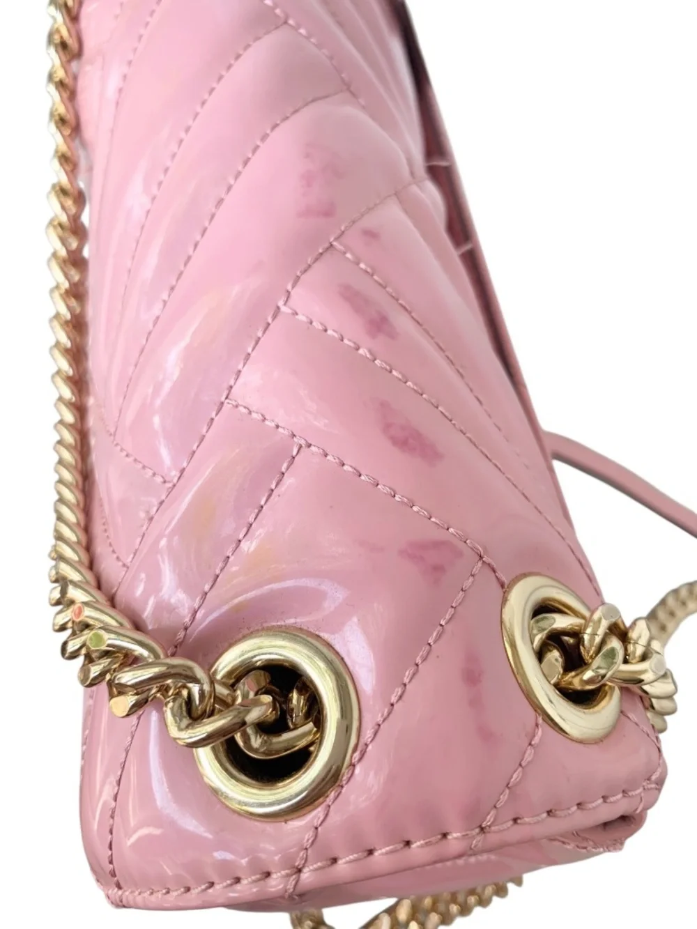 Michael Kors Peyton Pink Quilted Patent Leather Crossbody